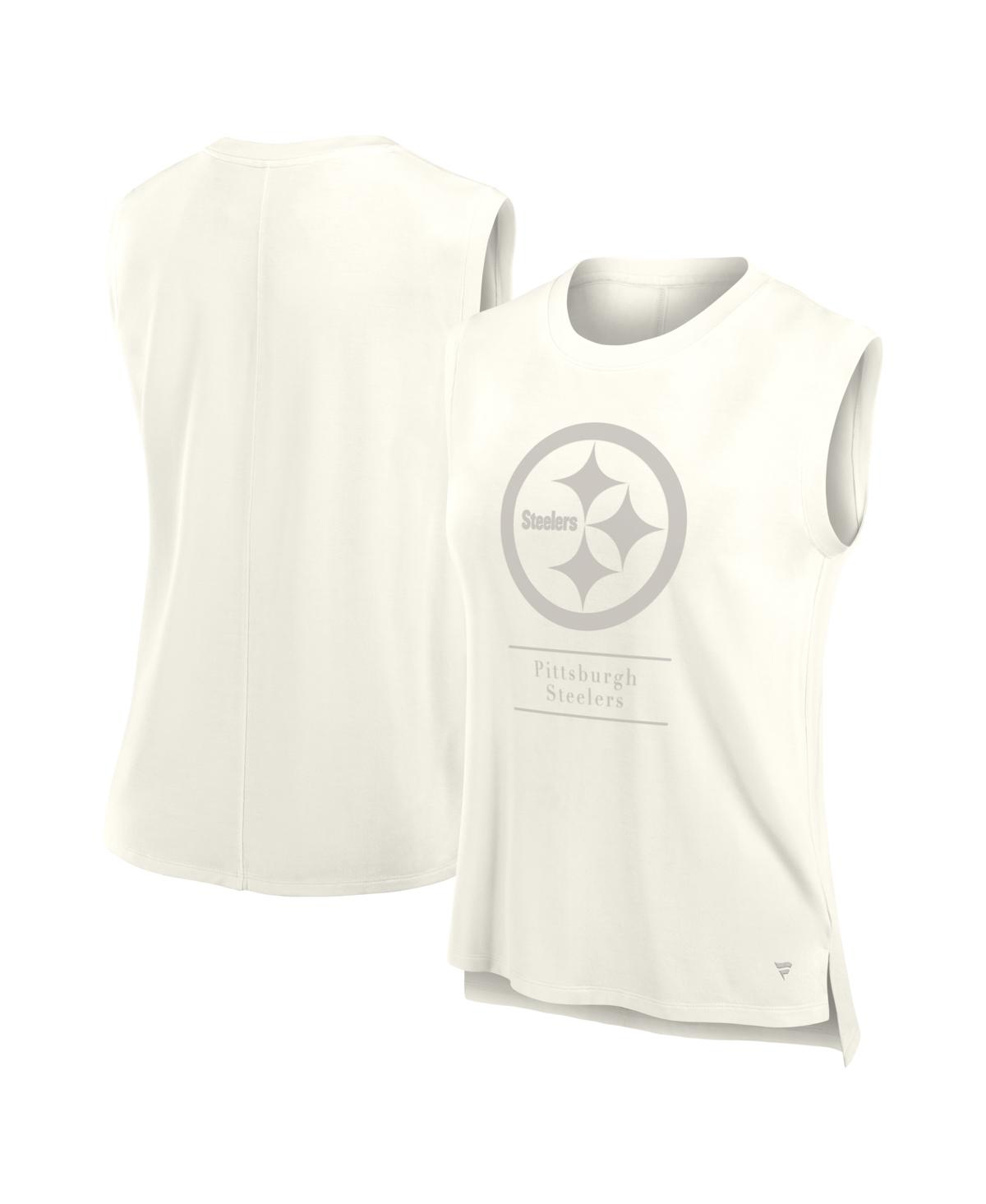 Women's Cream Pittsburgh Steelers Studio Embrace Tank Top - Cream