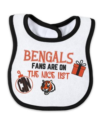 Baby Boys and Girls Cincinnati Bengals Allover Print Full-Zip Sleeper with Bib Set
