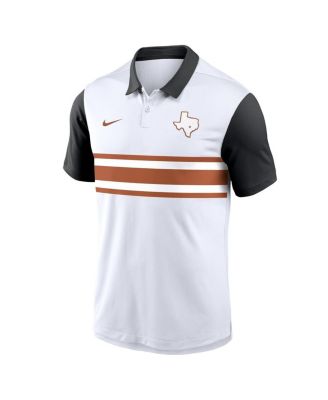 Men's White/Black Texas Longhorns Athletic Prep Alt Logo Vapor Performance Polo Shirt