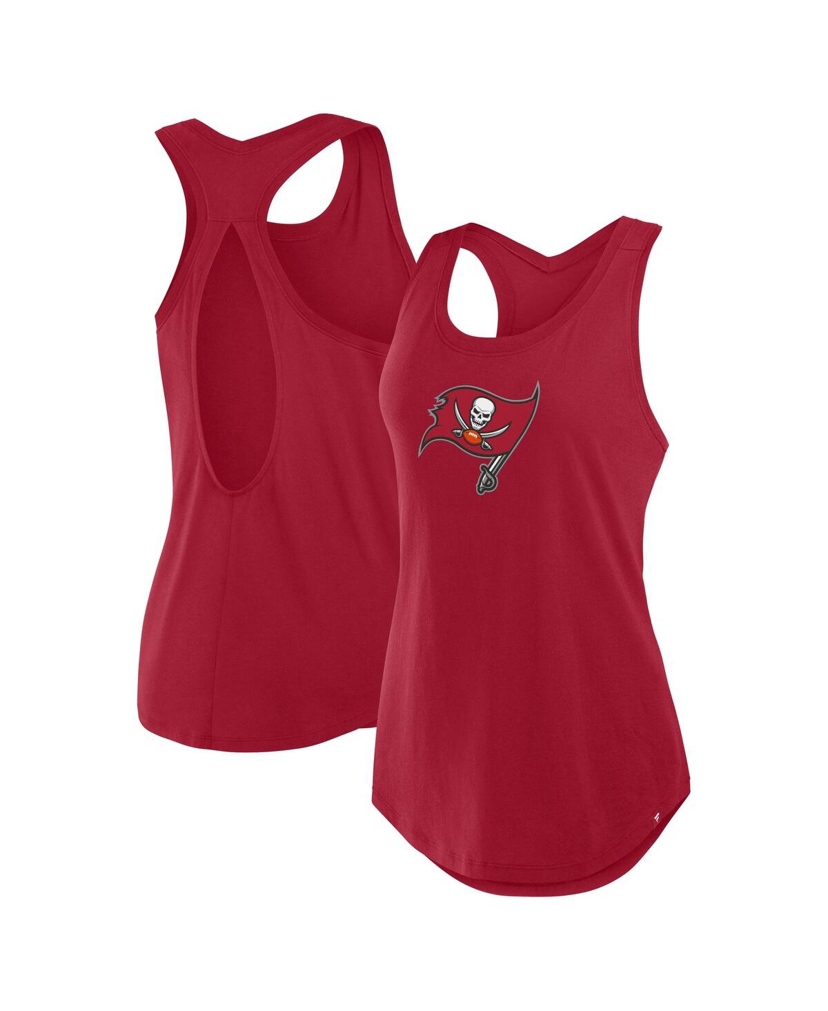 Women's Red Tampa Bay Buccaneers Iron Fan Tank Top - Red