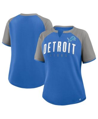 Fanatics - Women's Blue/Silver Detroit Lions Height Advantage T-Shirt