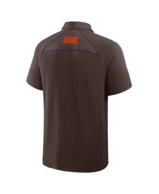 Men's Brown Cleveland Browns Back Around Raglan Polo Shirt