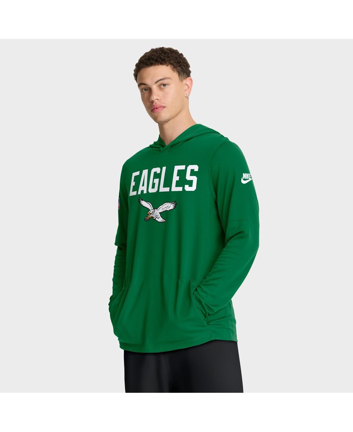 Мужская зеленая футболка с капюшоном Philadelphia Eagles Alt Pack Pass Accuracy Performance с длинным рукавом