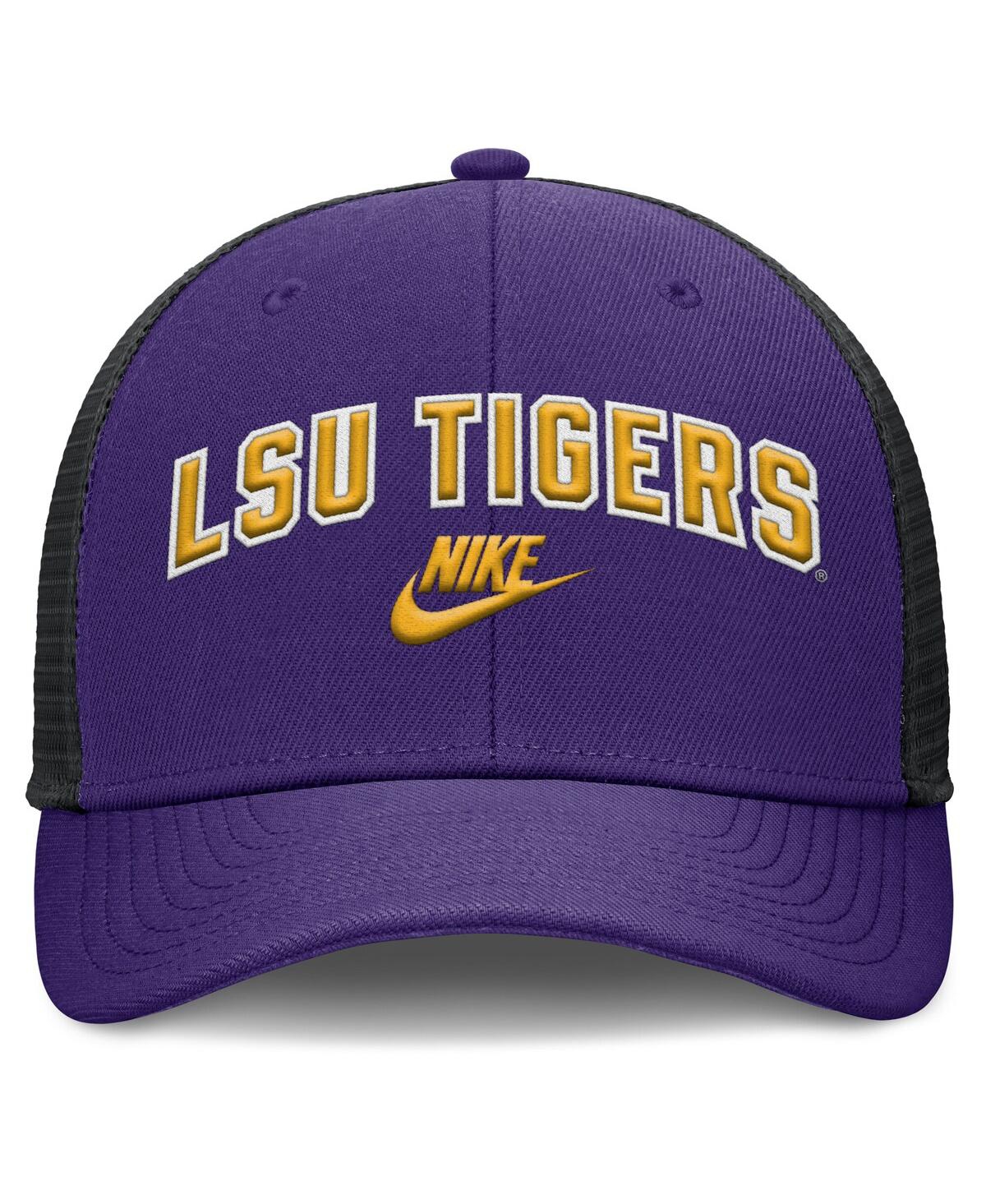 Nike Men's Purple/black Lsu Tigers Legacy Arch Rise Performance Trucker Adjustable Hat In Multi