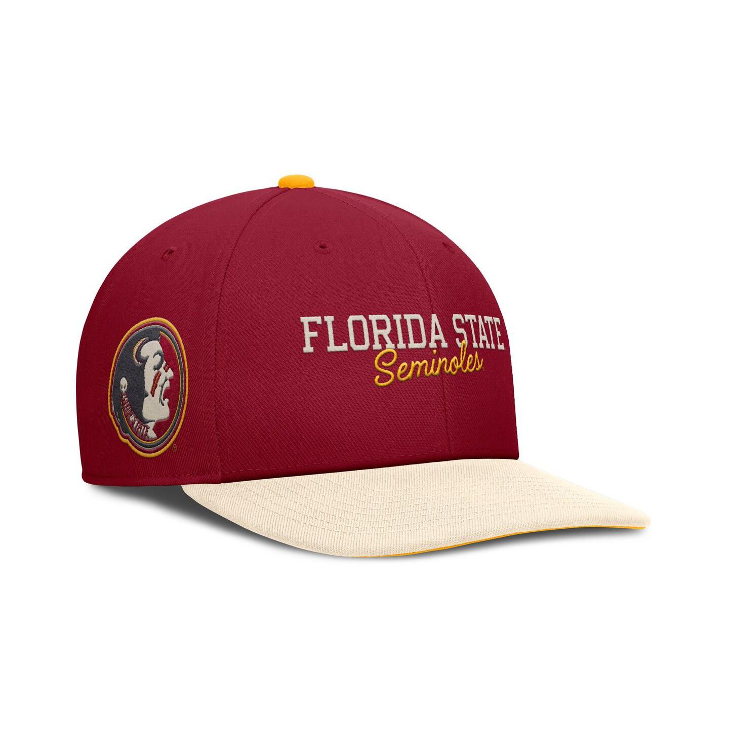 Мужская кепка Nike Garnet/Cream Florida State Seminoles Pro Legacy Script Snapback Hat — фото 1