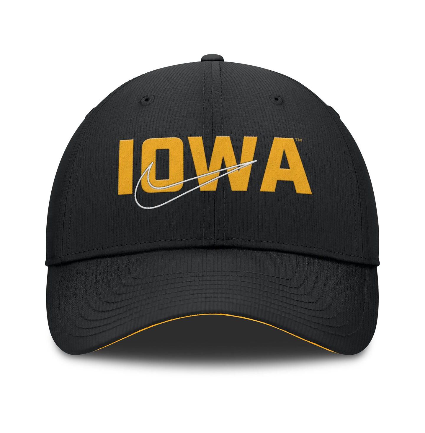Мужская кепка Nike Black Iowa Hawkeyes Club Prep Performance Adjustable Hat — фото 2