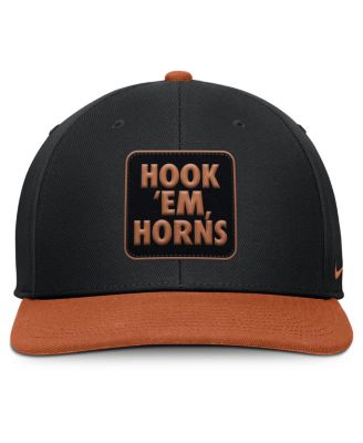 Men's Black/Texas Orange Texas Longhorns 2025 Sideline Campus Pro Local Snapback Hat