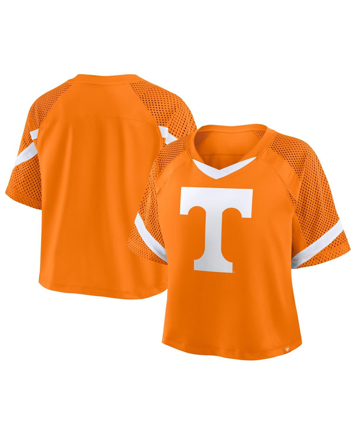 Women's Tennessee Orange Tennessee Volunteers Oversized Raglan V-Neck Fashion Jersey - Tennessee Orange