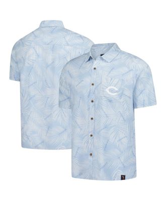 Margaritaville - Men's Blue Cincinnati Reds Linen Party Button-Up Shirt