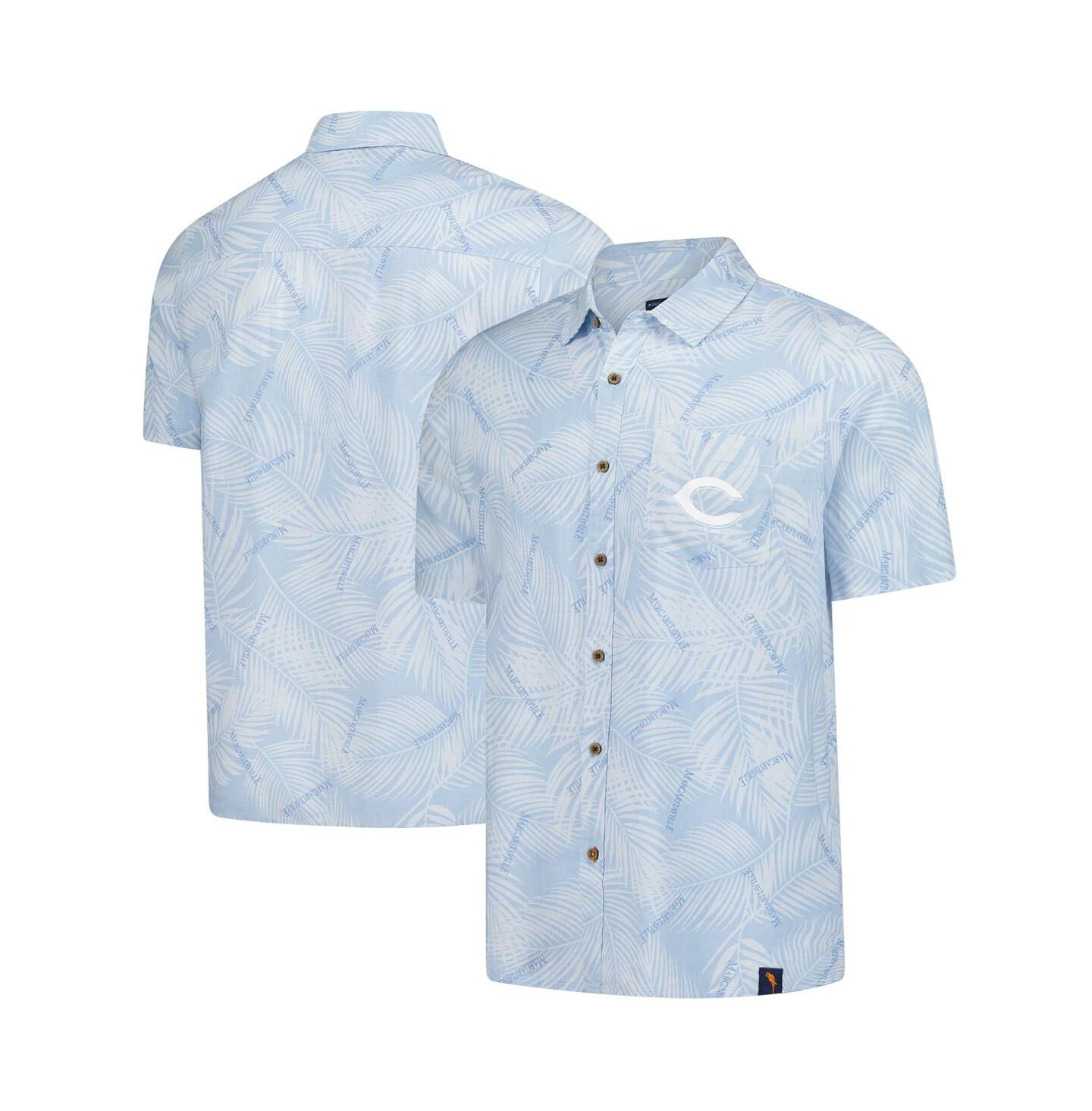 Мужская рубашка Margaritaville Blue Cincinnati Reds Linen Party Button-Up — фото 1