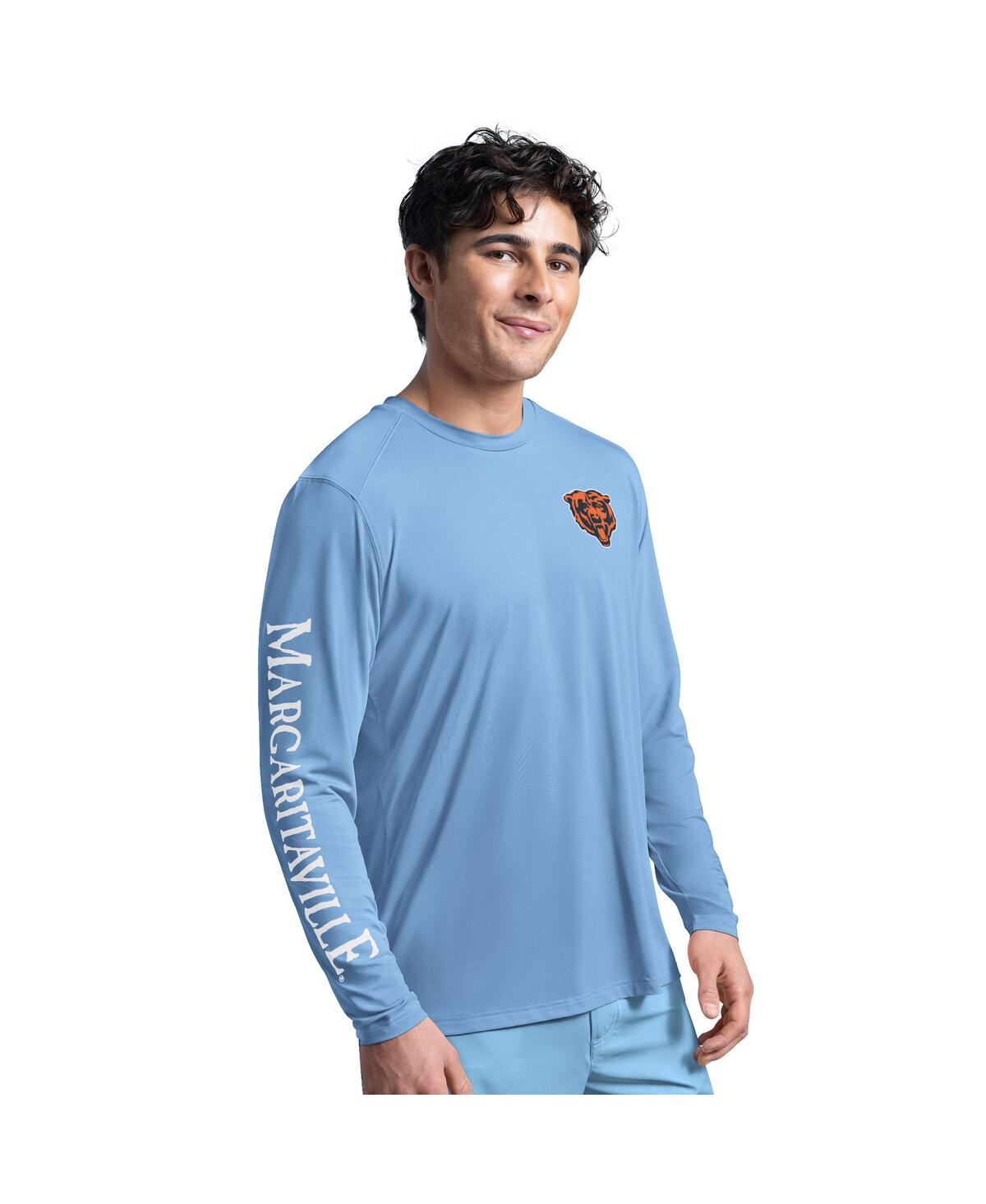 Margaritaville Men'sâ G-iii Sports By Carl Banks Light Blue Chicago Bears Rock Harbor Long Sleeve Rashguard T-shirt