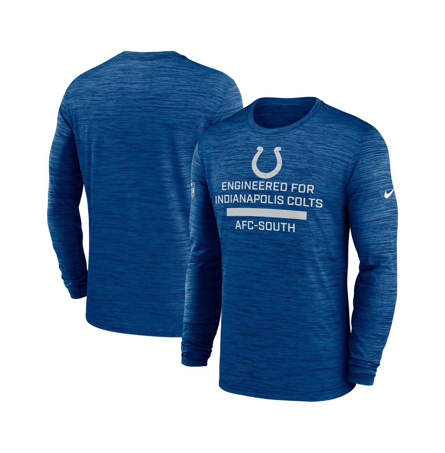 Мужская футболка Nike Royal Indianapolis Colts Sideline Velocity Performance Long Sleeve — фото 1