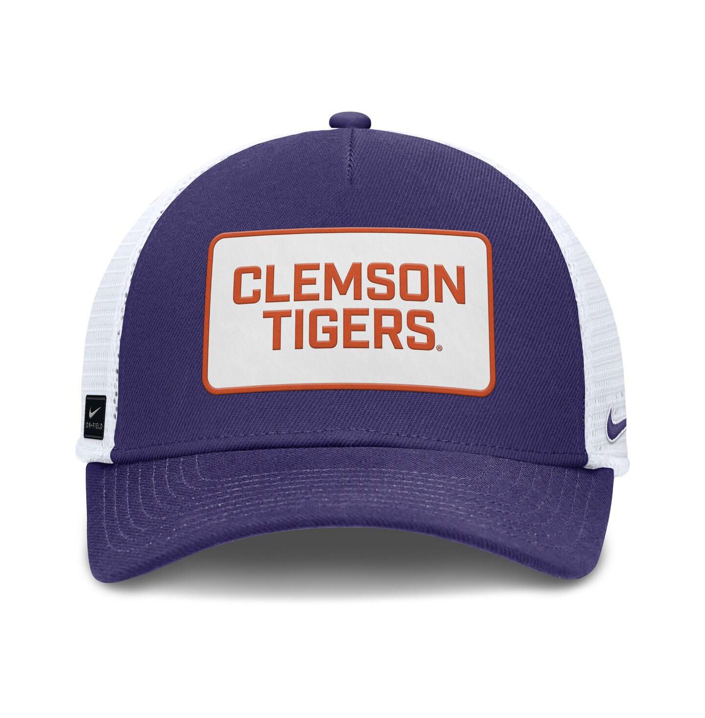 Мужская кепка Nike Purple/White Clemson Tigers 2025 On-Field Rise Patch Trucker Adjustable Hat — фото 2