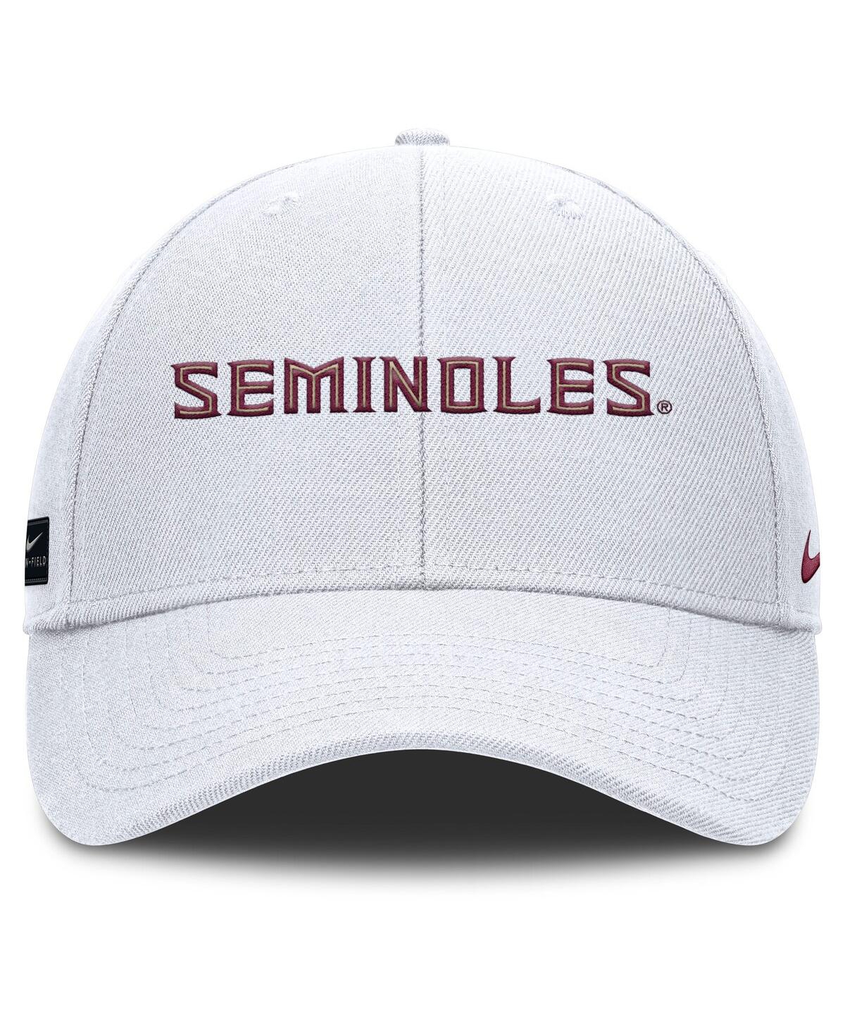Nike Men's White Florida State Seminoles 2025 On-field Rise Performance Adjustable Hat In White