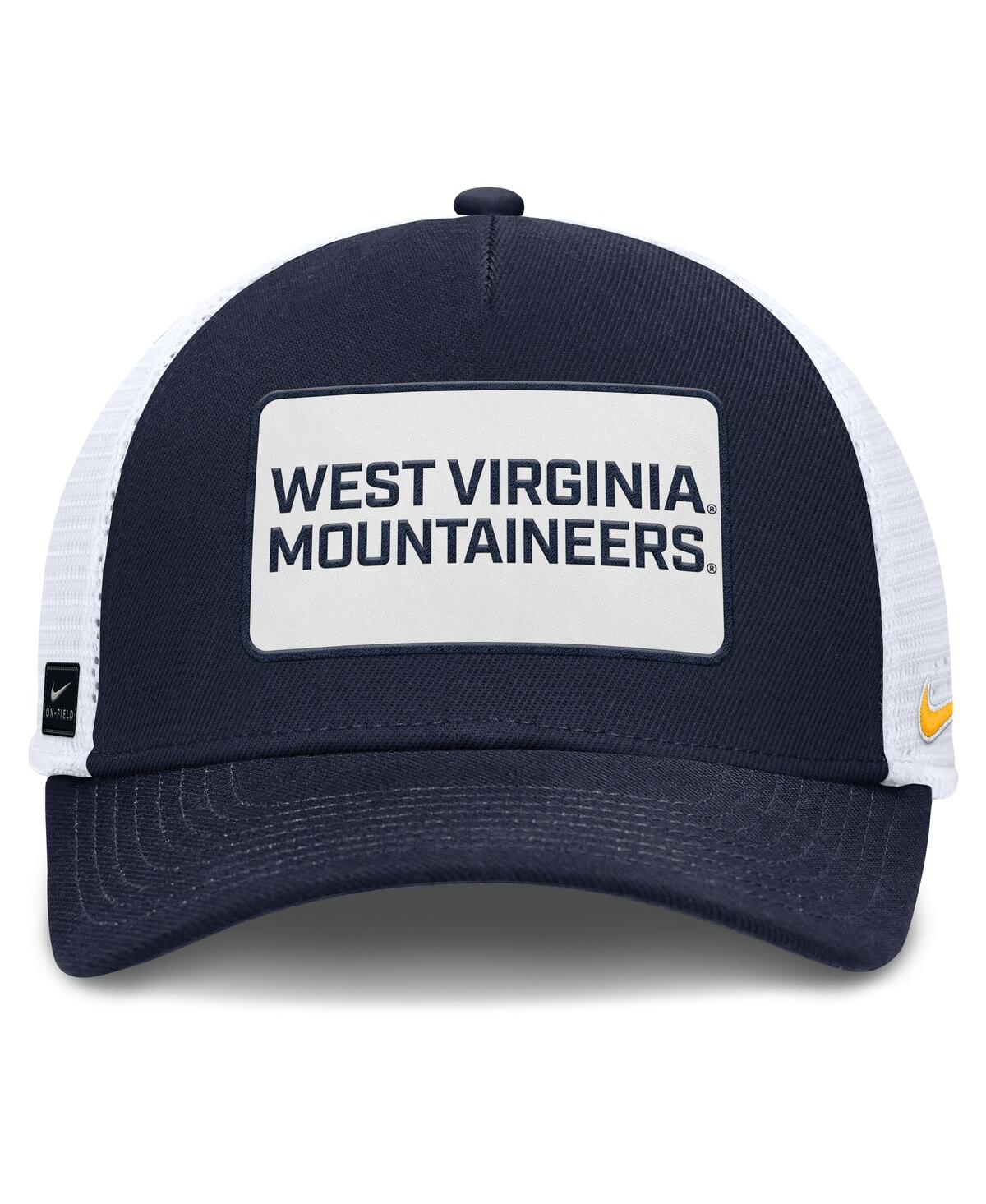Nike West Virginia On-field Rise  Men's College Trucker Adjustable Hat In Blue