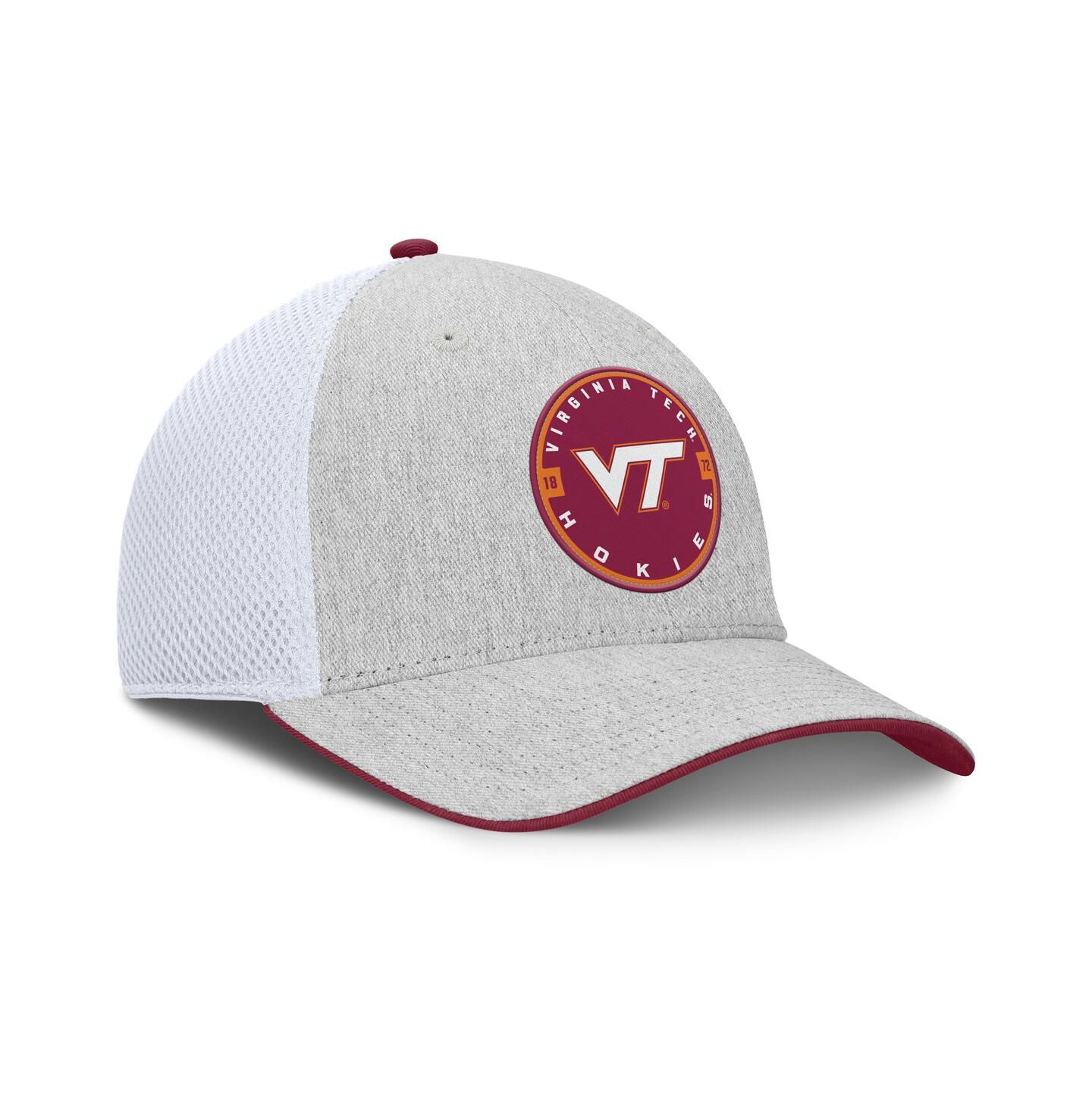 Мужская кепка Fanatics Heather Gray Virginia Tech Hokies Trigger Flex Hat — фото 4