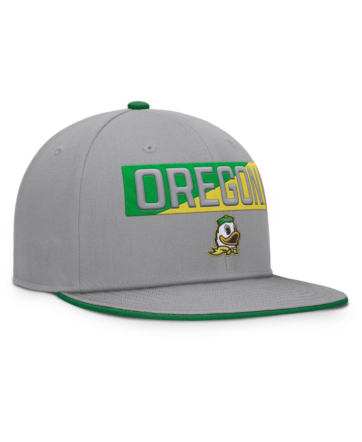 Fanatics Men's Gray Oregon Ducks Duo Snapback Hat In Gray