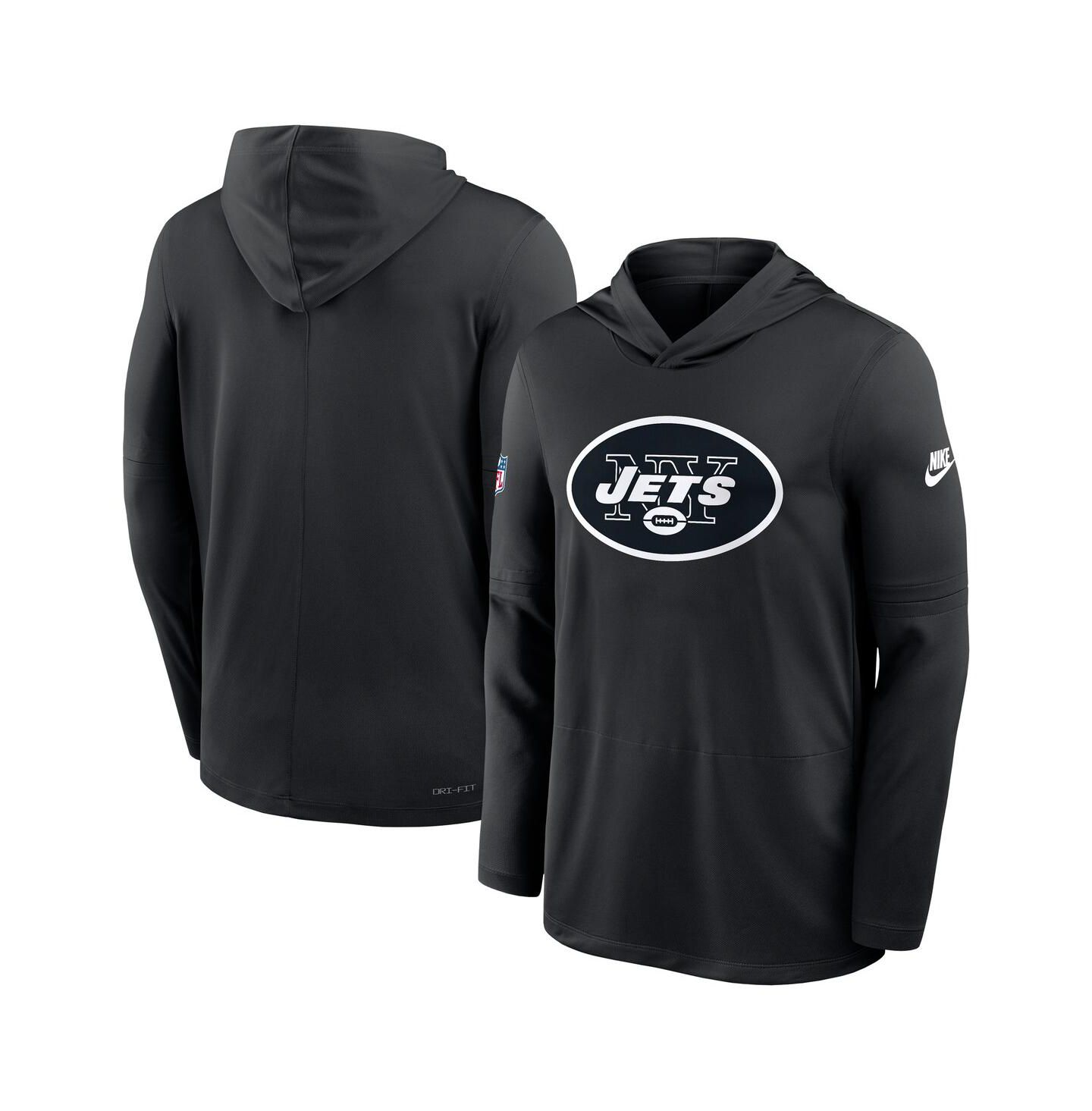 Мужские худи Nike Black New York Jets Alt Pack Pass Accuracy Performance Long Sleeve T-Shirt — фото 1