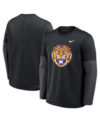 Men's Black LSU Tigers 2025 Sideline Coach Performance Long Sleeve T-Shirt