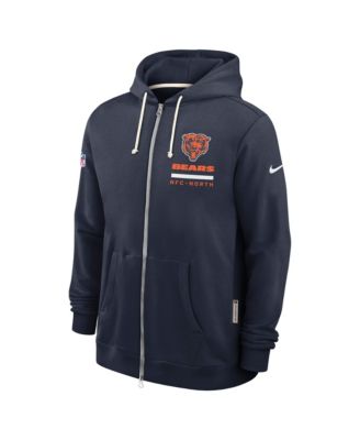 Men's Navy Chicago Bears Sideline Utility Player Performance Full-Zip Hoodie