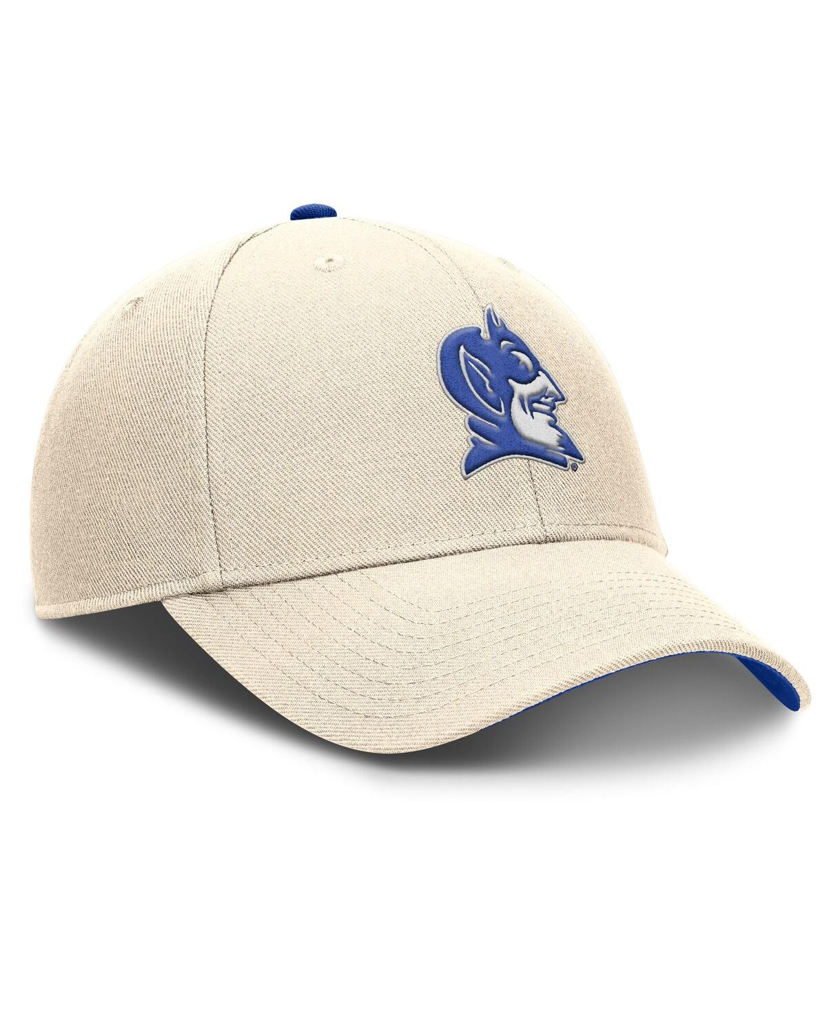 Nike Men's Natural Duke Blue Devils Rise Legacy Adjustable Hat In Brown