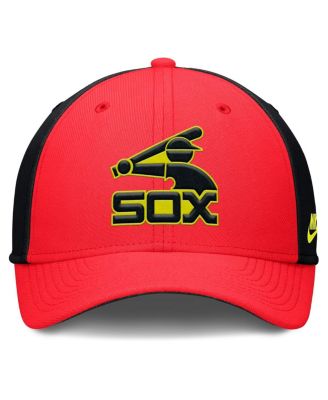 Men's Crimson/Black Chicago White Sox Neon 90s Rise Swoosh Flex Hat