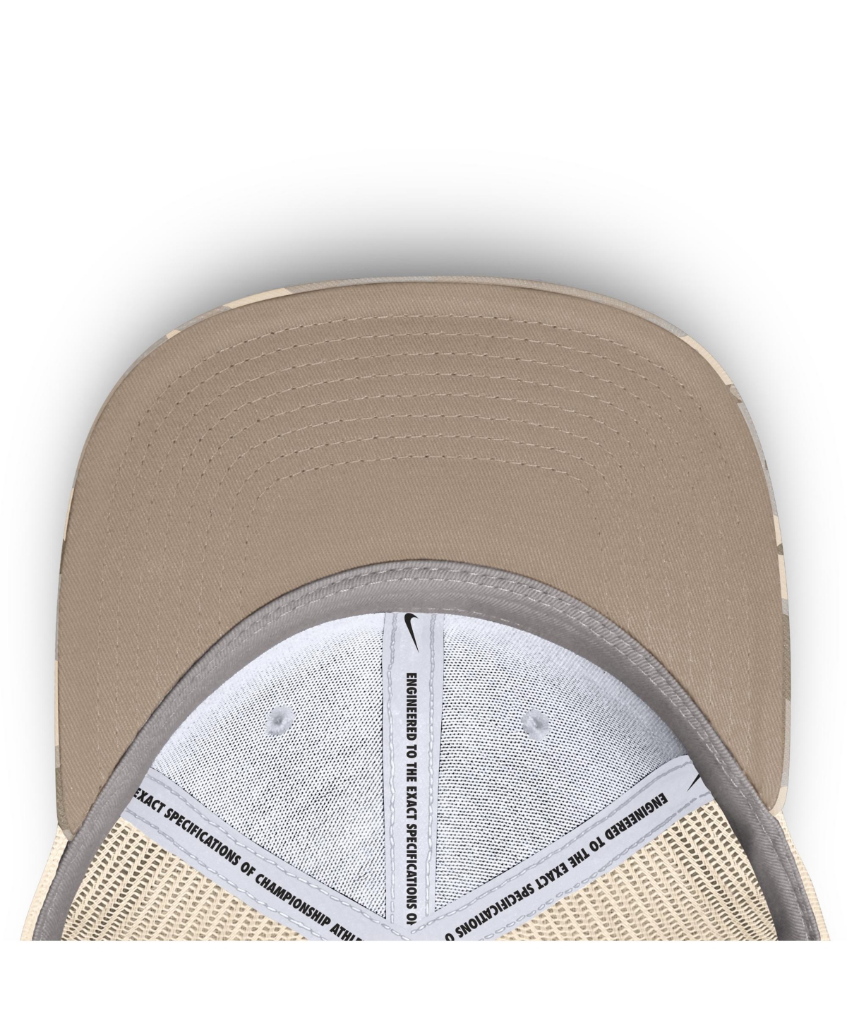 Nike Natural Chicago Cubs Camo Natural Pack Rise Adjustable Trucker Hat In Brown