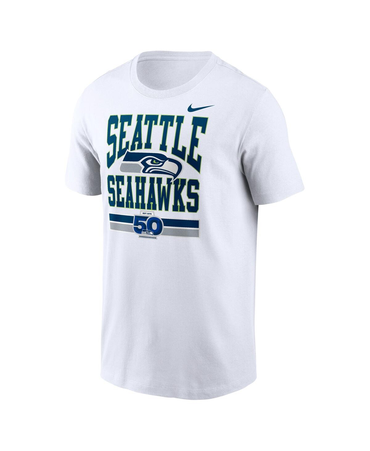 Nike Men's White Seattle Seahawks 50th Season Essential T-shirt In White