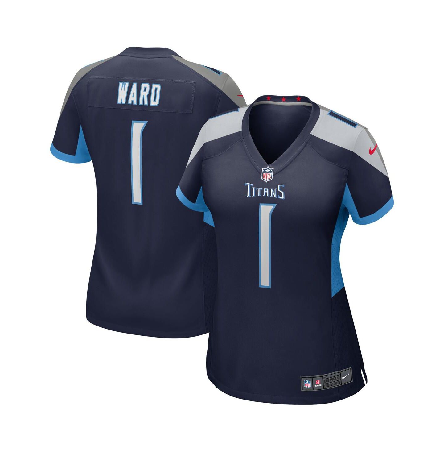 Женский топ Nike Cameron Ward Navy Tennessee Titans 2025 NFL Draft First Round Pick Alternate Game Jersey — фото 1