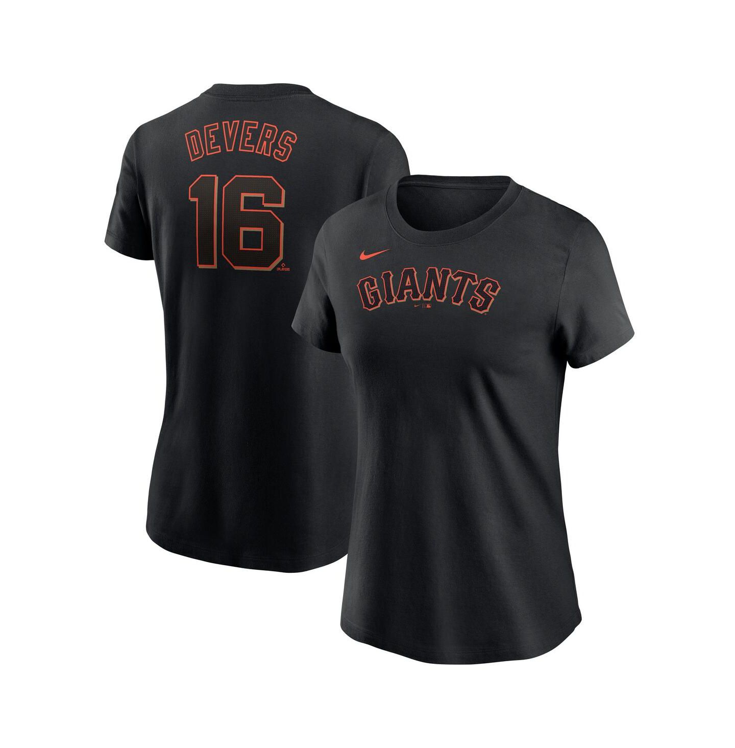 Женская футболка Nike Rafael Devers Black San Francisco Giants Name & Number — фото 1