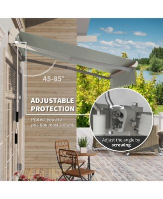 8' x 7' Patio Retractable Awning, Manual Exterior Sun Shade,