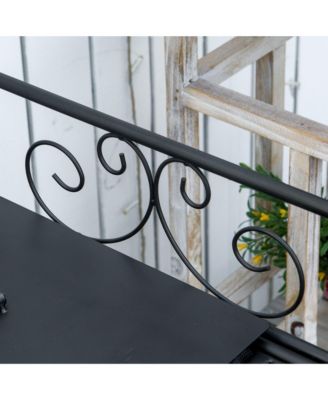 Folding Potting Bench Table Build-In Bag with Cover Black