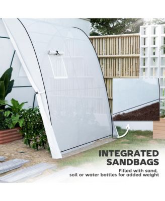 Walk-In Hoop House house with bags, 6' x 6' x 6.6',