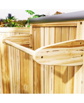 Grill Cart, Stainless Steel Top Kitchen Island, Natural Wood