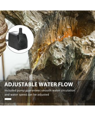 22.4" 3-Tier Outdoor Water Fountain with LED Lights, Pump