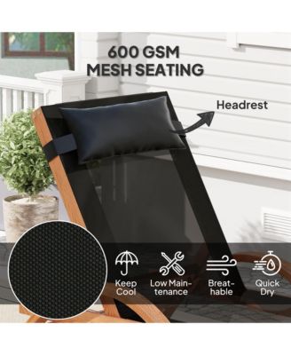 Larch Wood Lounge Chair, 4-Level Adjustable ning Chair,