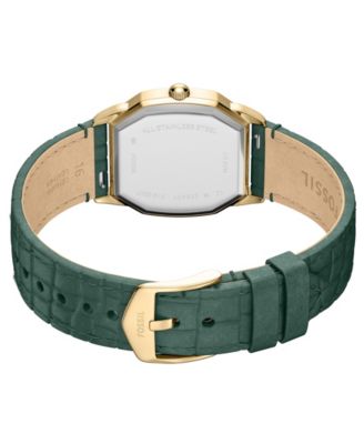 Women's Harlow Three-Hand Green Croco Leather Watch, 27mm
