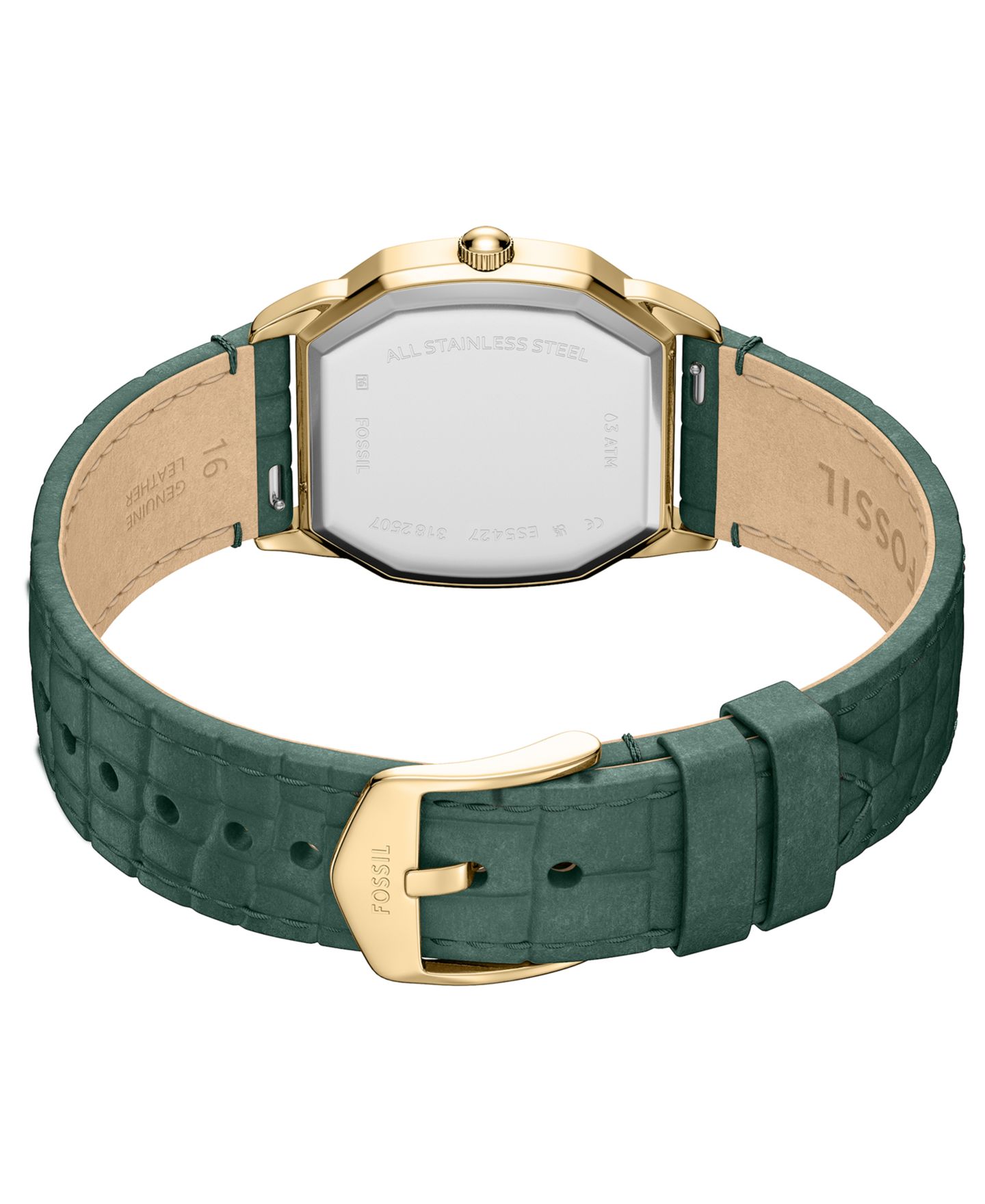 Женские часы Fossil Harlow Three-Hand Green Croco Leather Watch, 27mm — фото 6