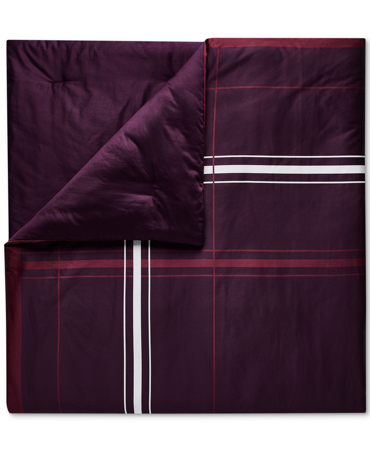 Lacoste Home Playful Checks Cotton 3-pc. Comforter Set, King In Burgundy