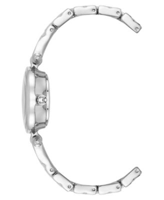 Women's Quartz Silver-Tone Crystal Accented Watch, 26mm