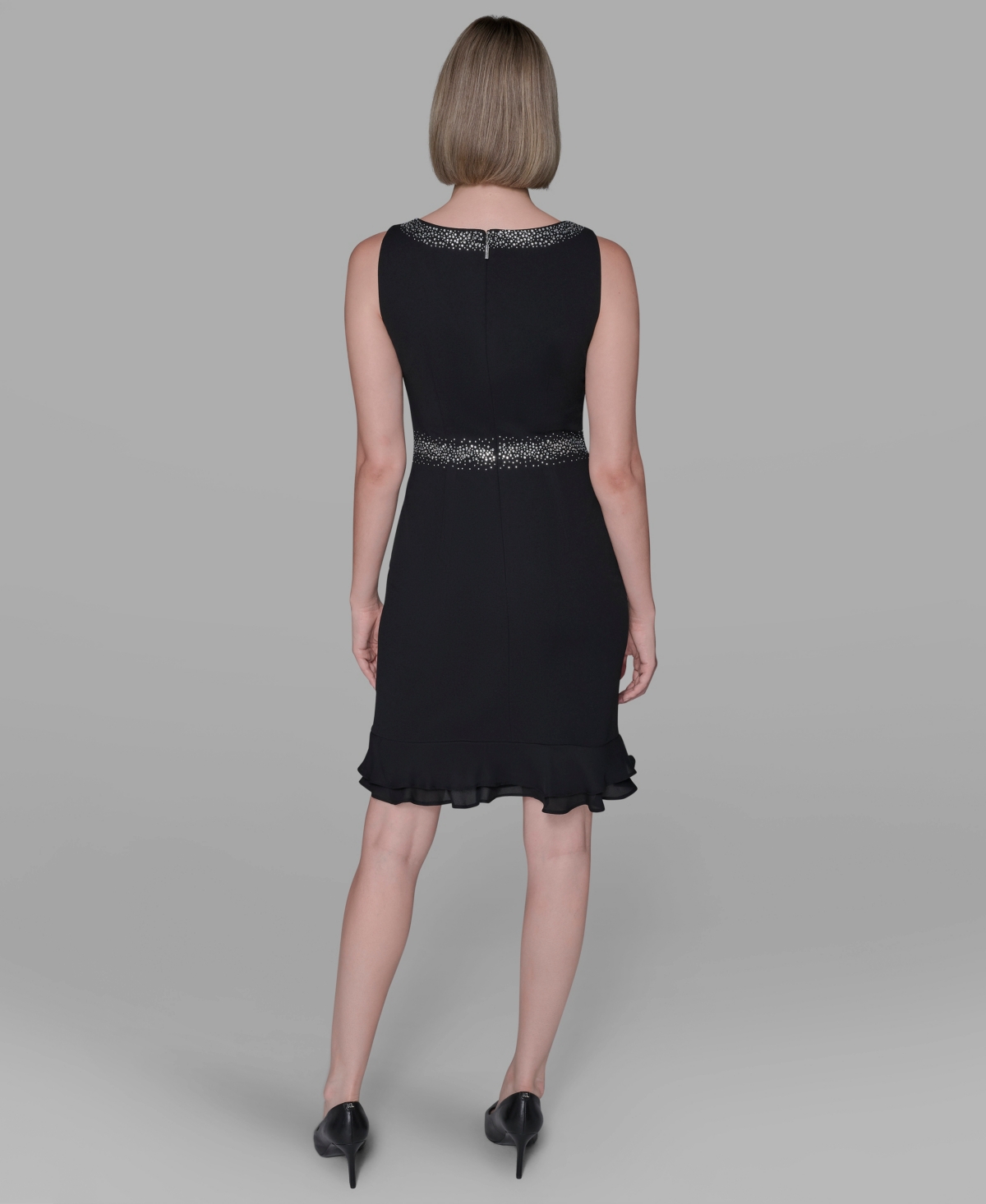 Karl Lagerfeld Women's Ruffled-hem A-line Dress In Black