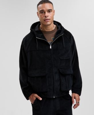 Mode of One - Men's Relaxed-Fit Corduroy Hoodie Jacket