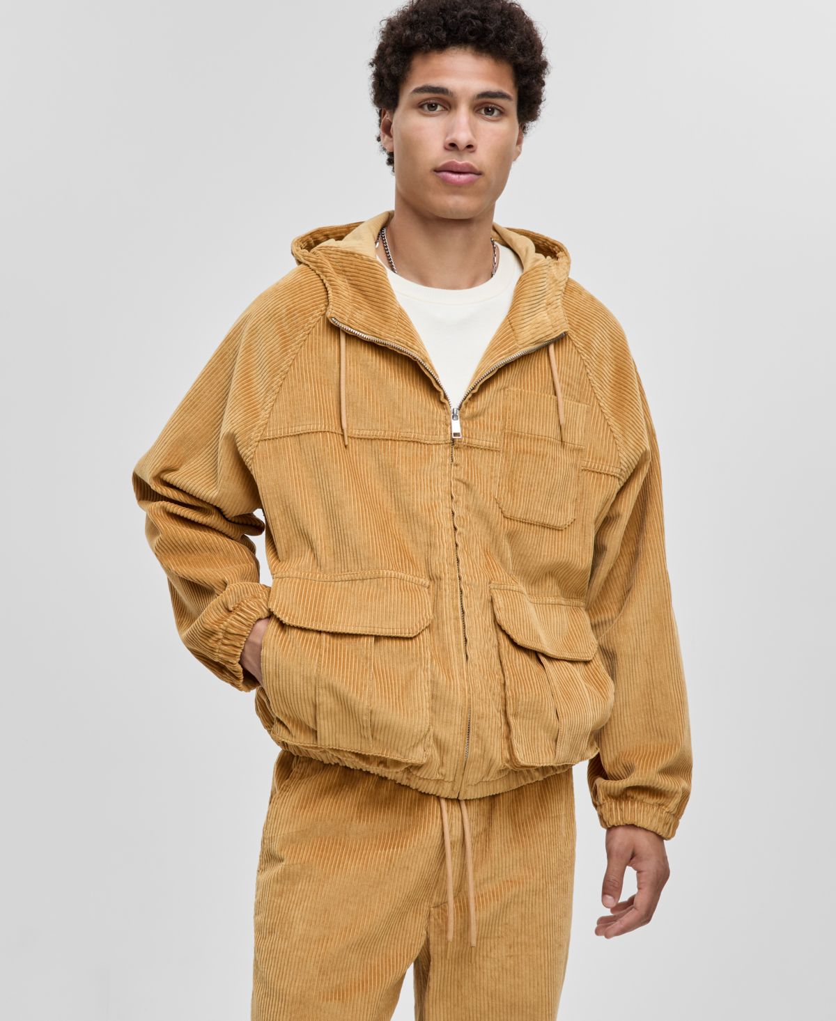 Мужская вельветовая куртка с капюшоном свободного кроя, эксклюзивная модель Macy's