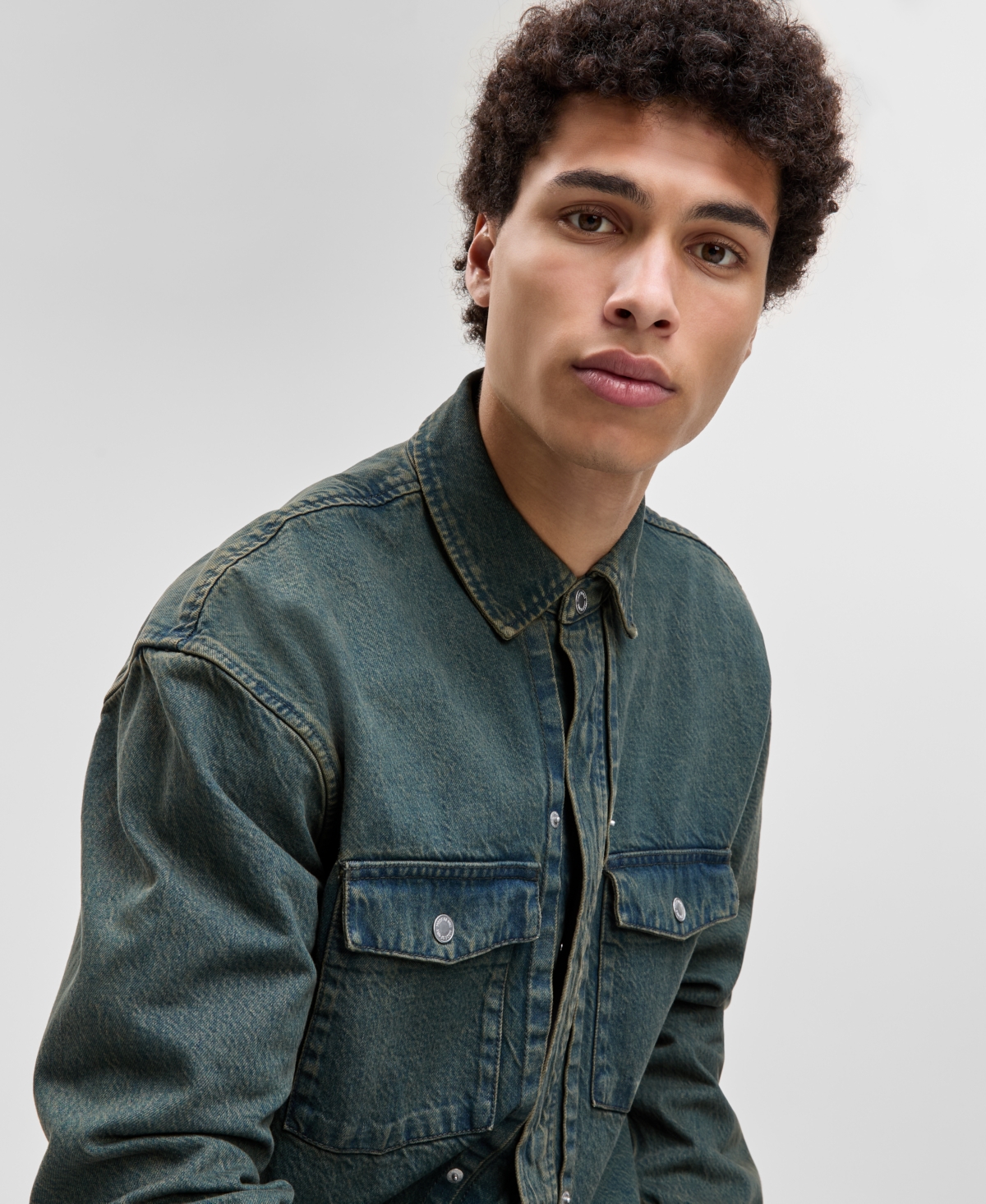 Mode Of One Men's Denim Shirt Jacket, Macy's Exclusive In Blue