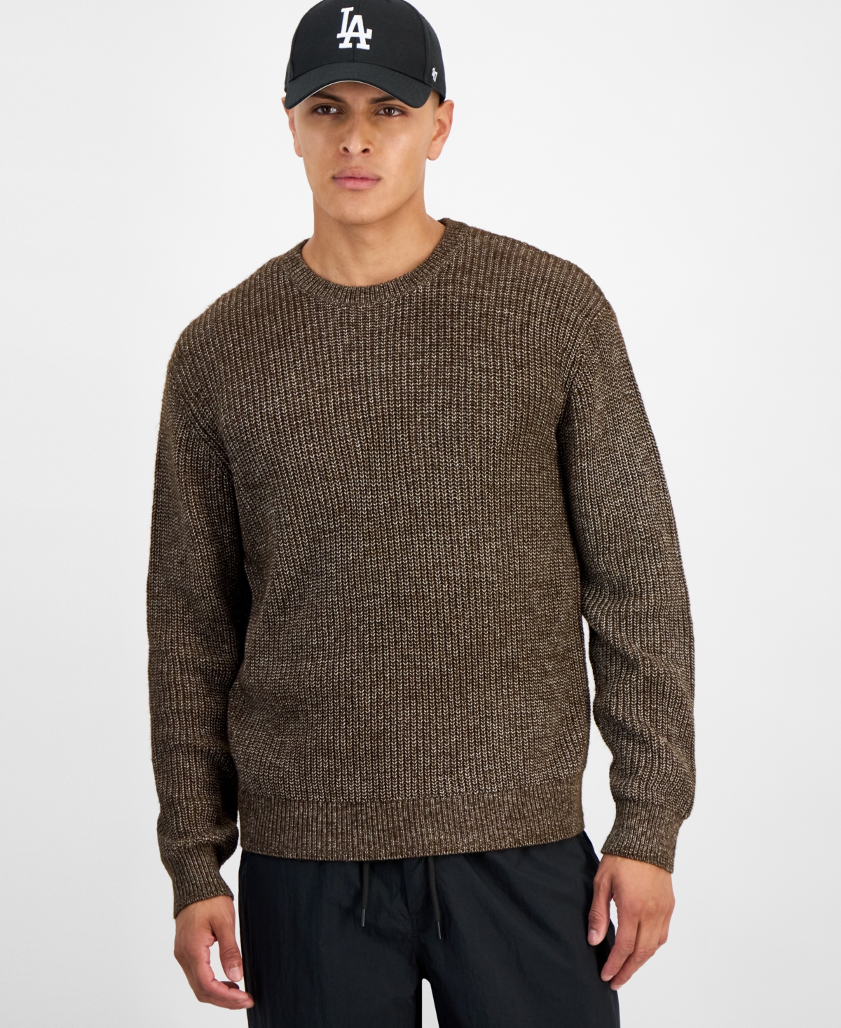 Mode of One Men's Long-Sleeve Relaxed Crewneck Sweater, Created for Macy's
