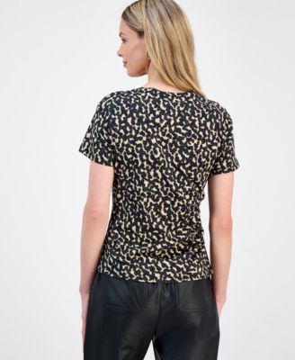 Petite Cotton Ruched-Side T-Shirt, Macy's Exclusive