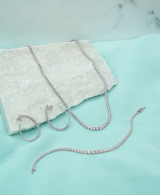 Diamond Graduated Tennis Necklace, Bracelet, & Spiral Hoop Earrings Collection in 14k White Gold, Exclusively at Macy's