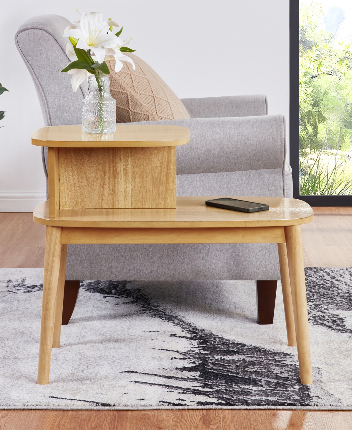Convenience Concepts 15.75" Wood Maxwell Mid-century 2-tier Chairside End Table