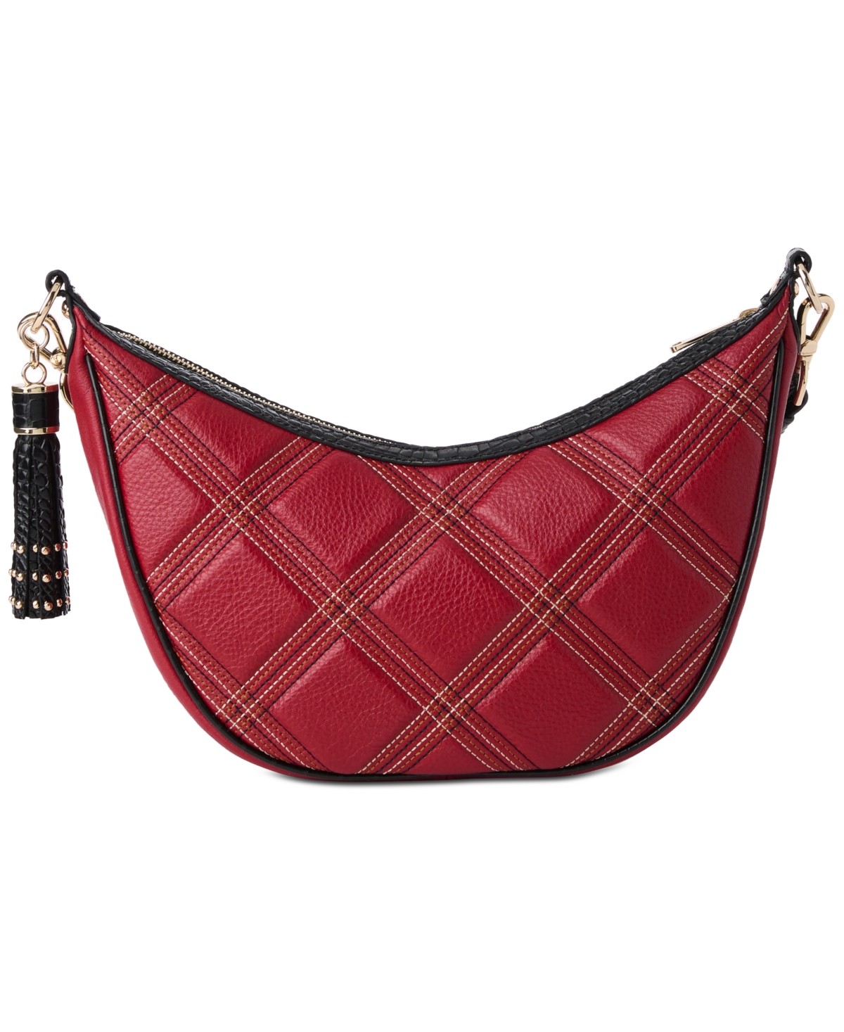 Brahmin Percy Medium Leather Crossbody In Red