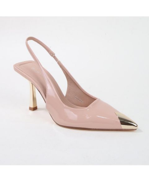 Обувь BERNESS Vega Metallic Cap-Toe Slingback, цвет: Бежевый